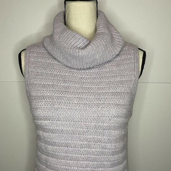 Leo & Sage Small Lilac Purple Sleeveless Turtleneck Sweater Cashmere Blend EUC - Picture 1 of 7